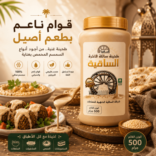 طحينة بيضاء الساقية 500 جرام