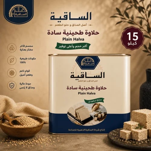 تنك حلاوة طحينية سادة 15 كيلو