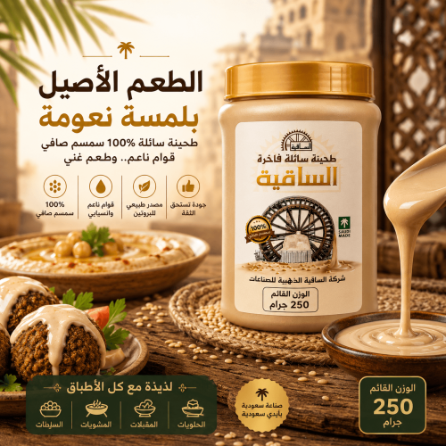 طحينة بيضاء الساقية 250 جرام