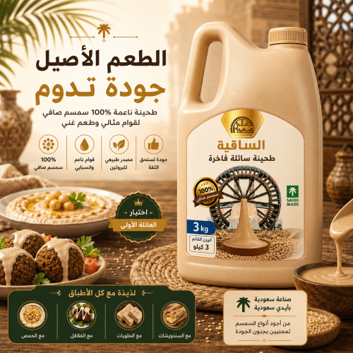 طحينة بيضاء الساقية جالون * 3 ك
