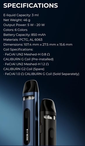 جهاز كاليبرن اكس - UWELL CALIBURN X POD SYSTEM KIT...