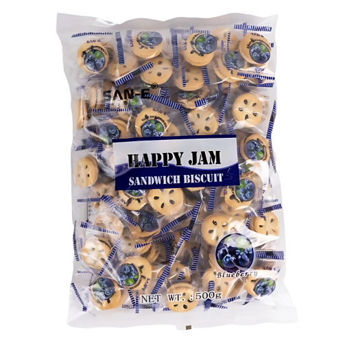 بسكويت هابي جام بنكهة مربى التوت الأزرق 500 جرام