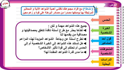 1) وجاهة الشواهد