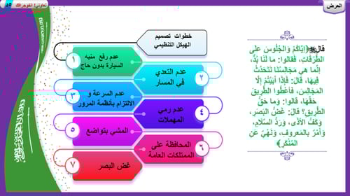 1) تطبيق النظام و المحافظة على الذوق العام