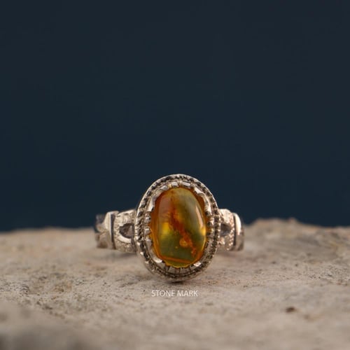 خاتم ملكي كهرمان صياغة الشريف