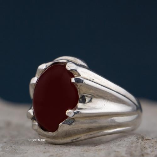 خاتم عقيق كرزي صياغة الشريف