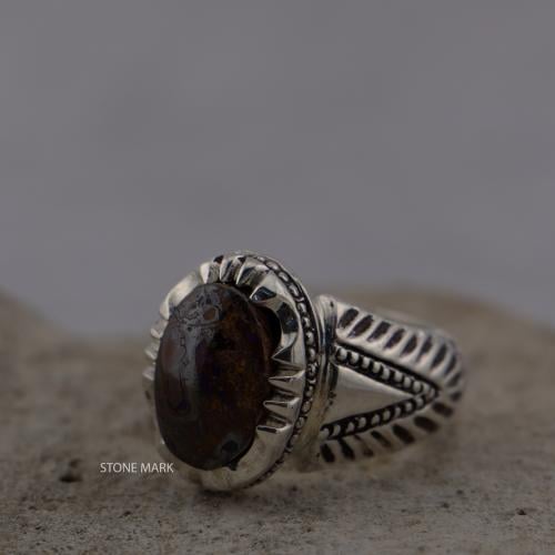 خاتم حجر بولدر أوبال بصياغة العمدة AM