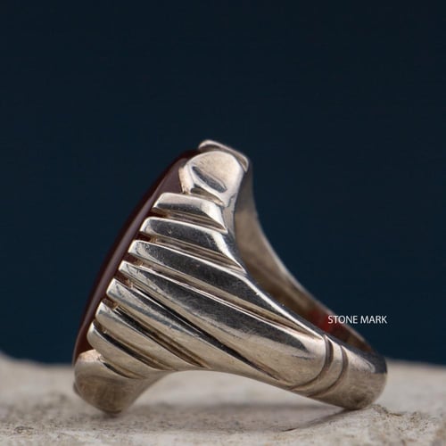 خاتم عقيق كرزي مزعفر