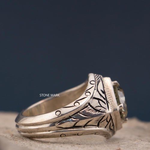 خاتم بحجر موزانايت صياغة الشريف