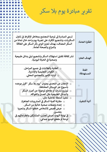 مبادرة يوم بلا سكر | مبادرة الوعي الصحي بمخاطر الس...