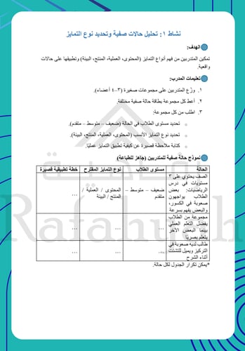 دورة تدريبية التعليم المتمايز – استراتيجيات تلبية...