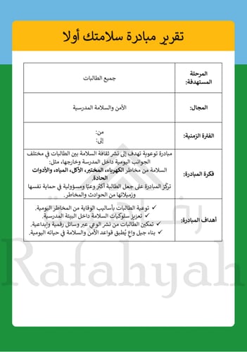 ملف مبادرة (سلامتك أولًا) – حملة توعوية للأمن والس...