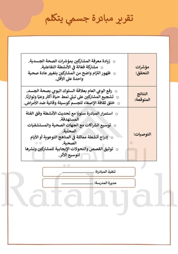 مبادرة جسمي يتكلم | الوعي بالصحة والعادات اليومية