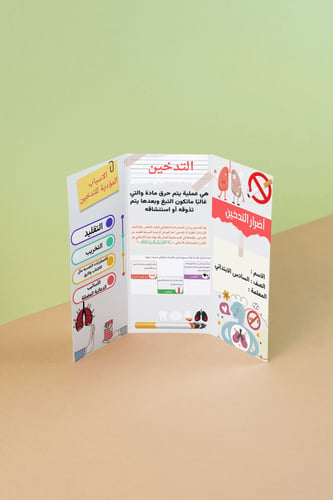 مطويه أضرار التدخين | سادس ابتدائي