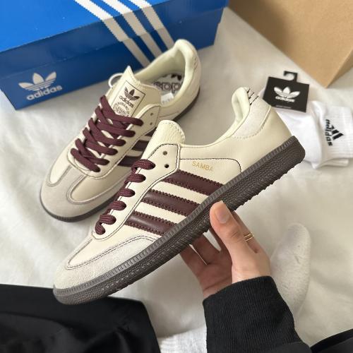 adidas samba OG wonder ‘white/maroon’