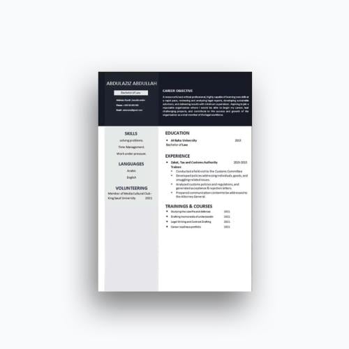 قالب سيرة ذاتية 12