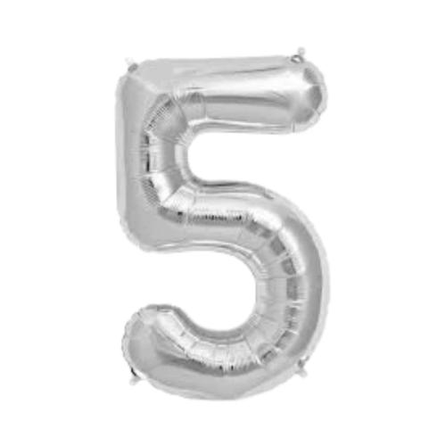 بالون رقم 5 فضي