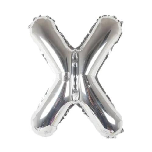 بالون حرف X فضي