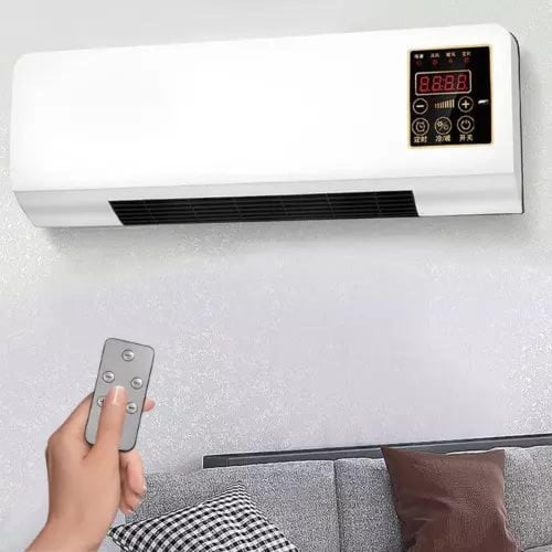 مكيف هواء مع دفاية جداري بقوة 2000 واط 2 في 1 مع ر...