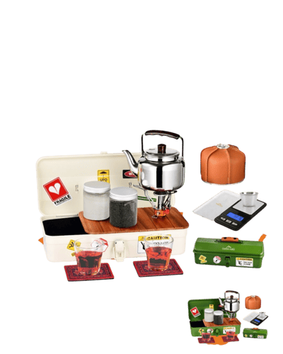 صندوق طقم عزبة الشاي المتكاملة