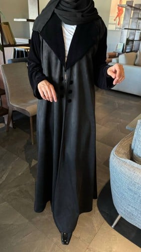 عبايه كلوش شامواه بياقة رسمية