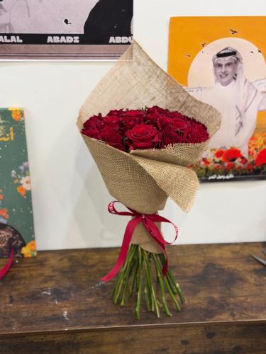 بوكيه الورده المخمليه "ورد جوري احمر"