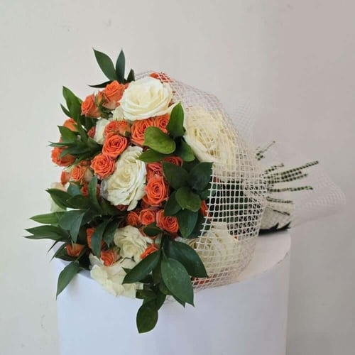 بوكيه ورد برتقالي