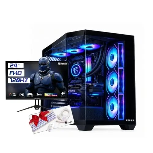 تجميعة PC قيمنق i5-14400F وRTX 5060 Ti مع شاشة 24 بوصة 120Hz