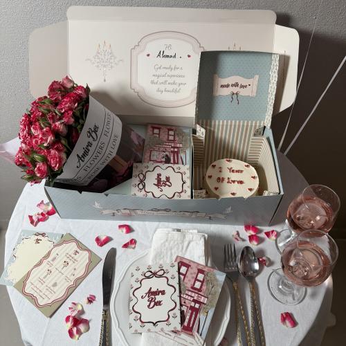 بوكس ورد وكيك 4 انش وكرت الحب