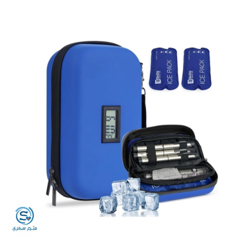 شنطه الرحلات لتبريد الانسولين وعرض درجة الحرارة، أ...