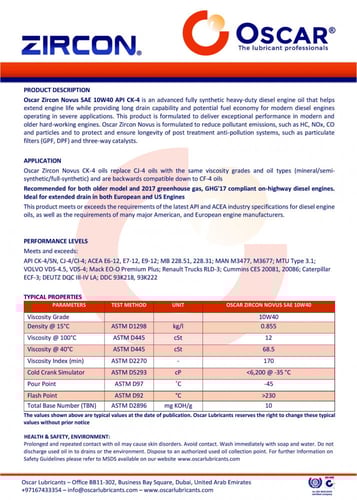 زيت محرك ديزل و بنزين تخليقي بالكامل للاداء الشاق...