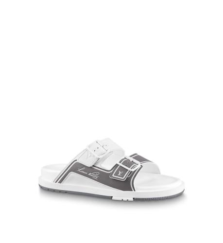 صندل LV ابيض & رصاصي