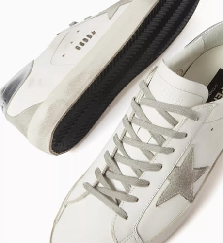 Golden Goose Super-Star in brown glitter with blac...