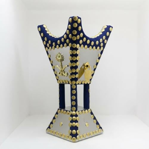 مبخرة مخمل أزرق سيفين ونخلة وقلادة