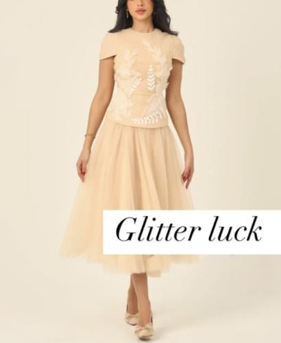 elegante 2 Stück Set O-Ausschnitt Gürtel Applikati...