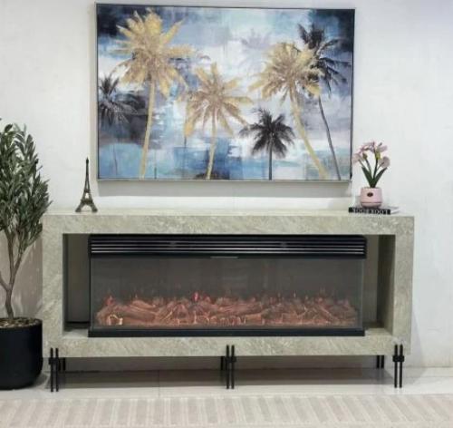 جهاز تدفئة مع ديكور بديل رخام