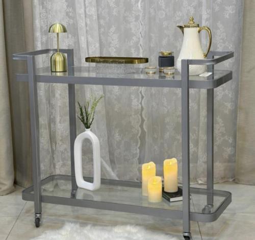 عربة تقديم دورين لون فضي