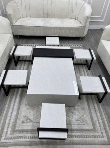 طقم طاولات ارضي بديل الرخام