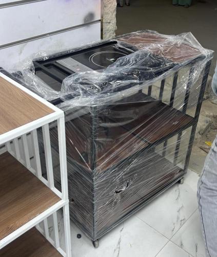 عربة تقديم بموقد كهربائي