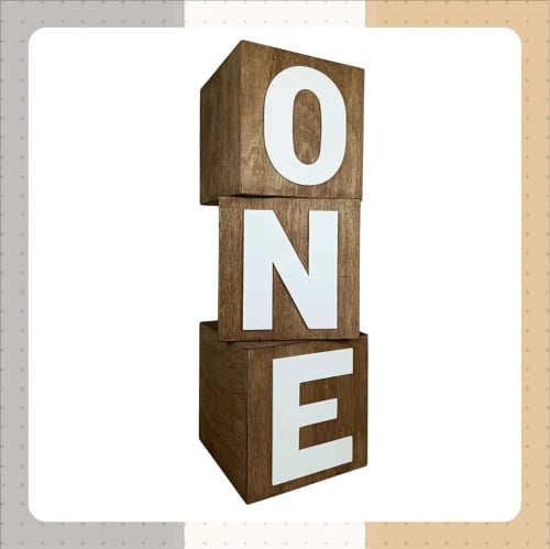 بروبس ٣ صناديق بتصميم one - بني وابيض