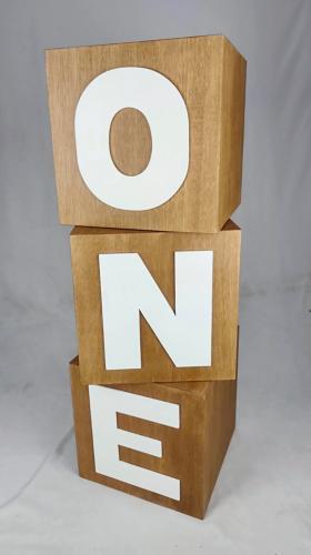 بروبس ٣ صناديق بتصميم one & two - بني وابيض
