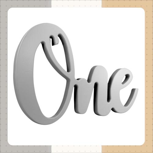 بروبس مجسم كلمة ONE - رمادي