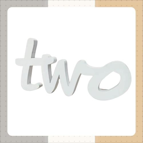 بروبس مجسم كلمة two - أبيض
