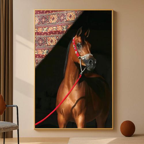 Wall panel with horse design and hollow frame