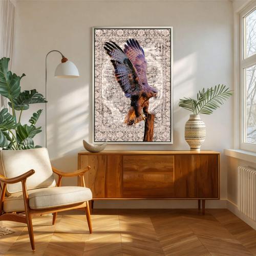Wall panel with Najdi art design and hollow frame