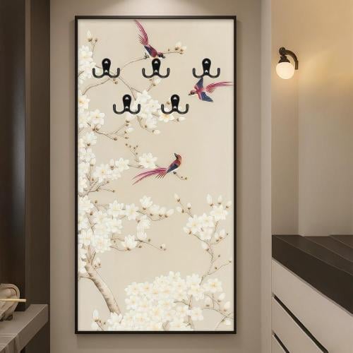 Wall panel with hanging relations with colorful fl...