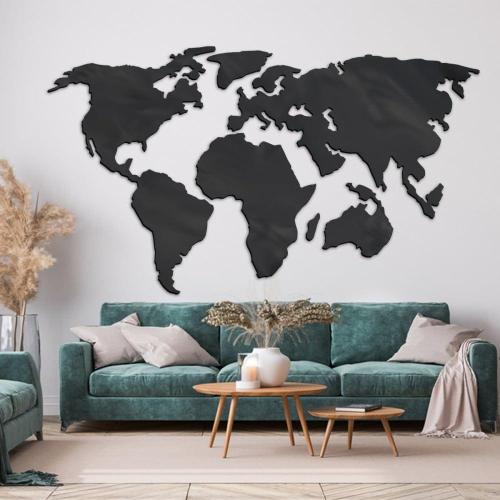 Acrylic painting with a world map design