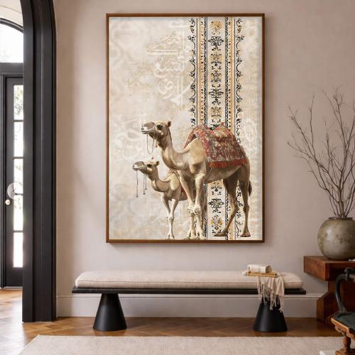 Wall panel with Najdi art design and hollow frame