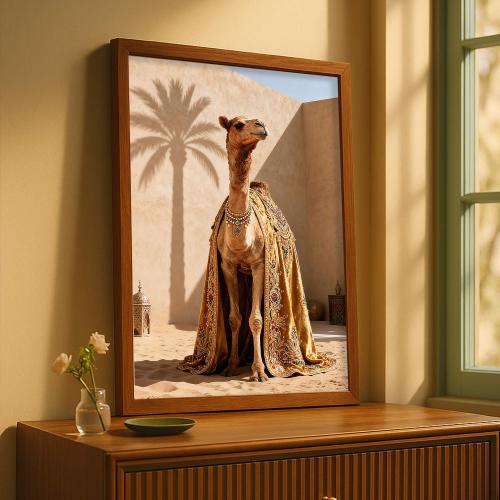 Wall art with traditional art design and hollow frame