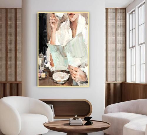 Canvas painting with an abstract design of a girl